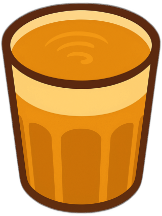 Hand-drawn latte glass illustration