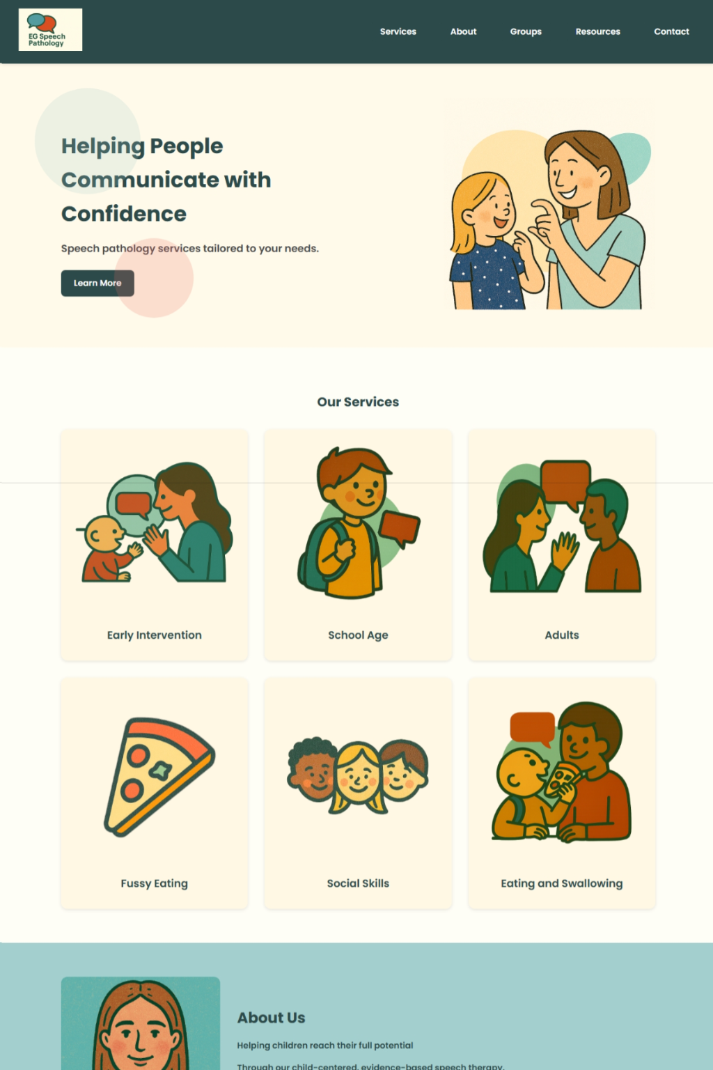 EG Speech Pathology website